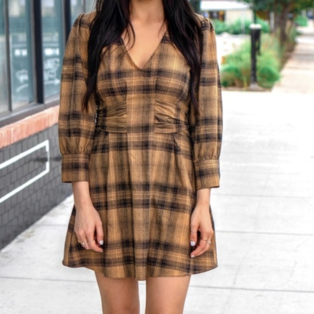 Free People Plaid Mini Dress